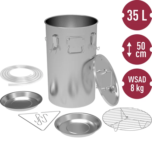 Fazékban használható házi füstölő, 35 L, gáztűzhelyre