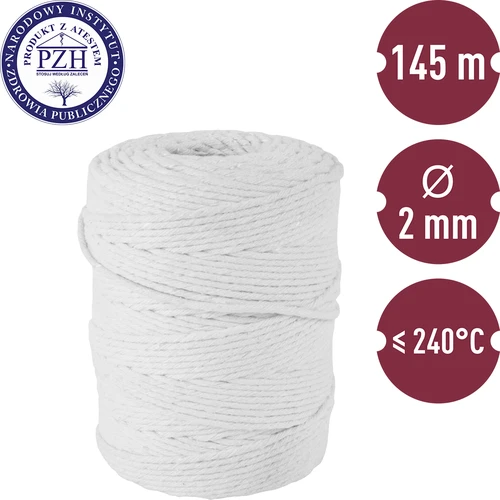 Fehér pamut hentes kötözőcérna (240°C) 145 m - 2