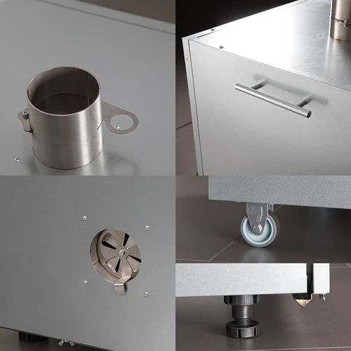 Fém füstölőkamra 250L, kerekekkel - 3