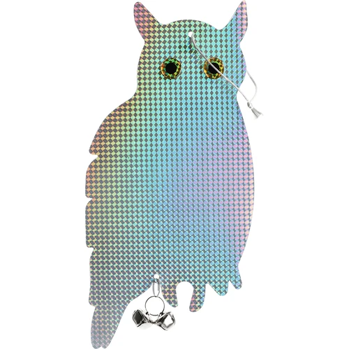 Fényvisszaverő akasztható madárriasztó - bagoly csengőkkel