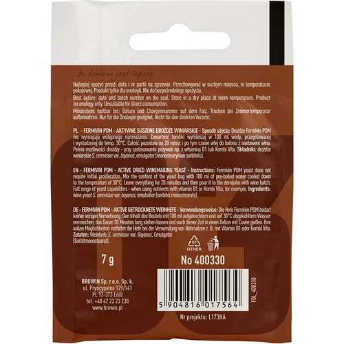 Fermivin PDM borélesztő, 7 g - 2