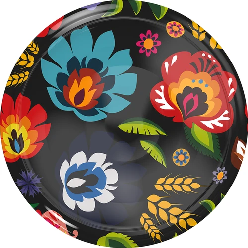 Fi 66/4 fekete Folk csavaros tető - 10 db