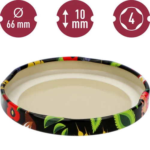 Fi 66/4 fekete Folk csavaros tető - 10 db - 4