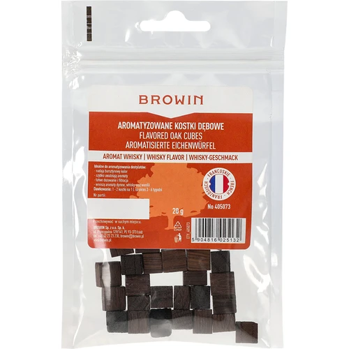 Francia tölgyfa kockák, erősen pörkölt, aromásított - Whisky, 20g - 2