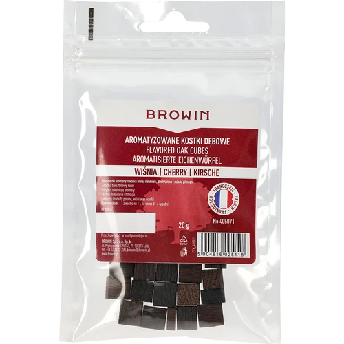 Francia tölgyfakockák, erősen pörkölt, aromásított - Meggy, 20 g - 2