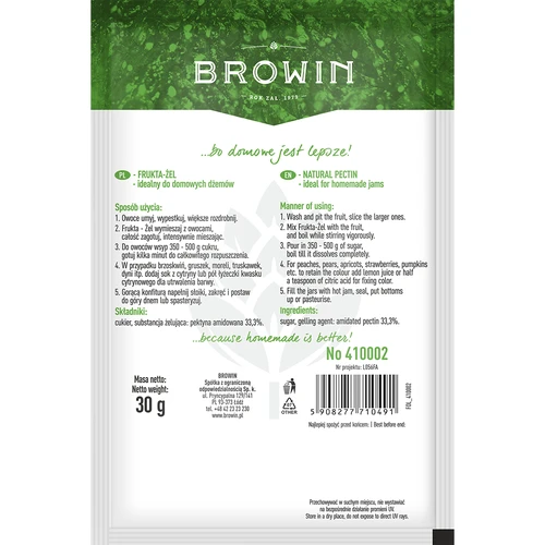 Frukta-Żel - Pektin dzsemekhez és konfitűrökhöz, 15 db - 3