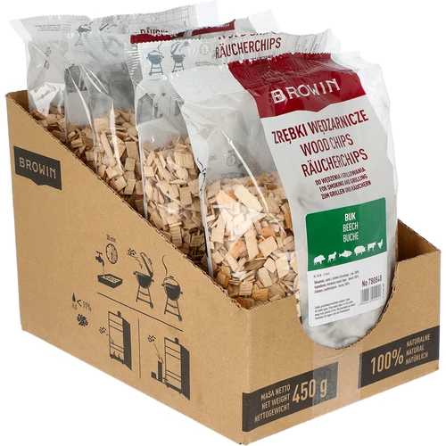 Füstölő- és grillforgács, bükk, 450 g, 10-es kaliber - 2