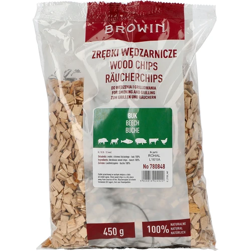 Füstölő- és grillforgács, bükk, 450 g, 10-es kaliber