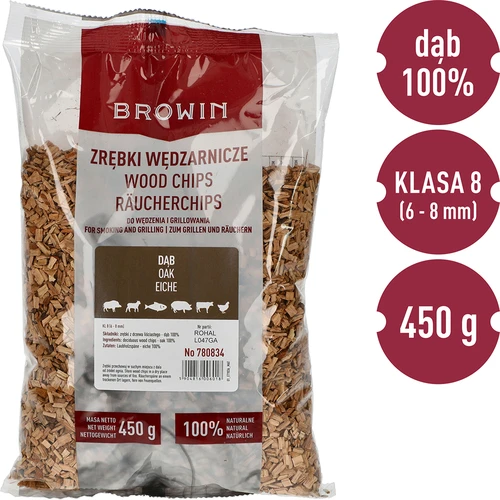 Füstölő- és grillforgács, tölgy, 450 g, 8. osztály - 3