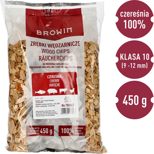 Füstölő/grillező faforgács, cseresznye, 450 g, 10-es frakció - 3