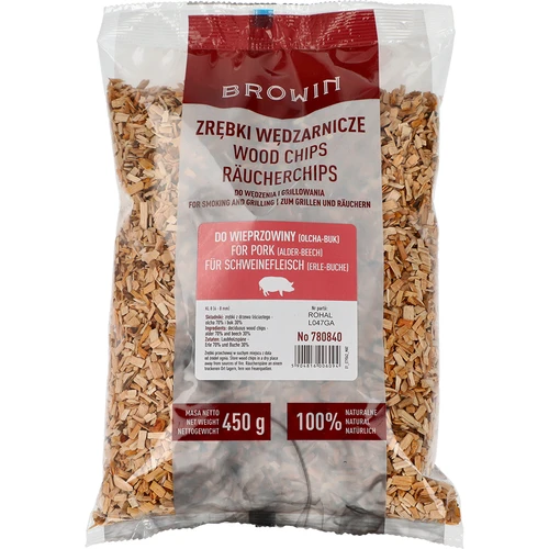 Füstölő-/grillforgács, 70% éger + 30% bükk, 450 g, 8. osztály