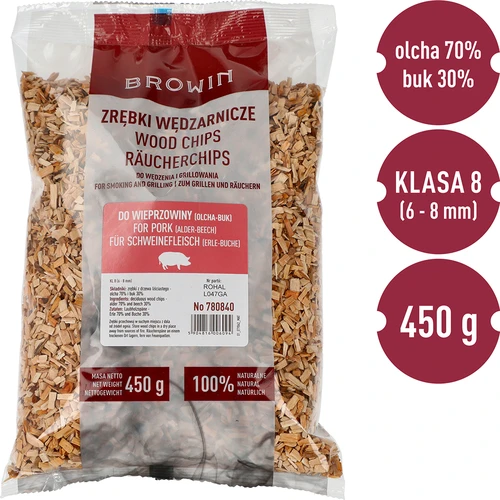 Füstölő-/grillforgács, 70% éger + 30% bükk, 450 g, 8. osztály - 3