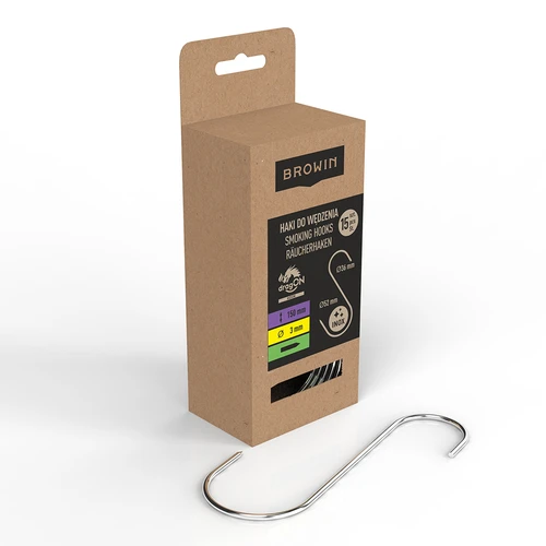 Füstölő kampók – S alakú, élezett, 3 mm x 150 mm, 15 db - 2