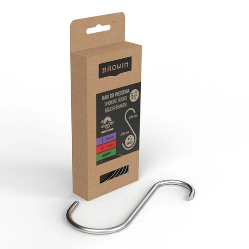 Füstölőkampók - S alakú, 45°-ban vágott, 5 mm x 150 mm, 5 db - 2