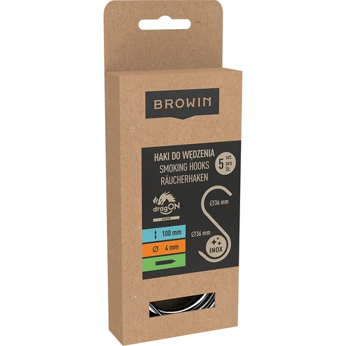 Füstölőkampók - S alakú, élezett, 4 mm x 100 mm, 5 db - 5