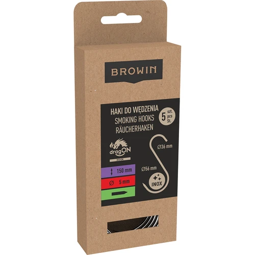 Füstölőkampók - S, hegyezett, 5 mm x 150 mm, 5 db. - 3