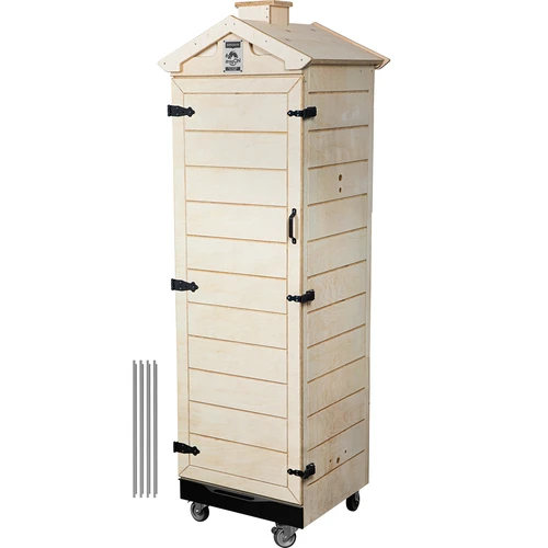 Füstölőkamra tanúsított rétegelt lemezből, keret nélküli, 320 l, kerekekkel