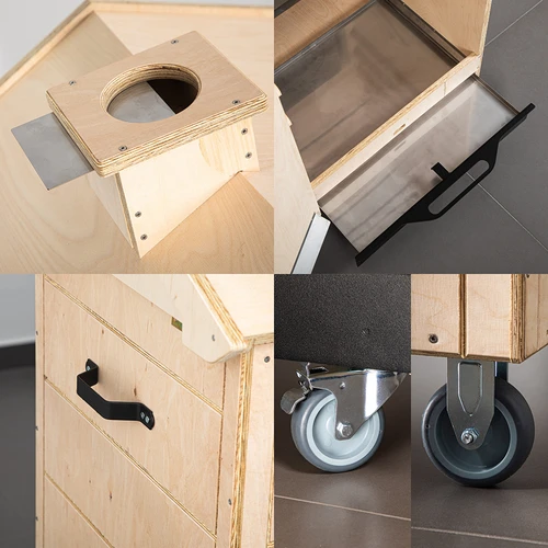 Füstölőkamra tanúsított rétegelt lemezből, keret nélküli, 320 l, kerekekkel - 3