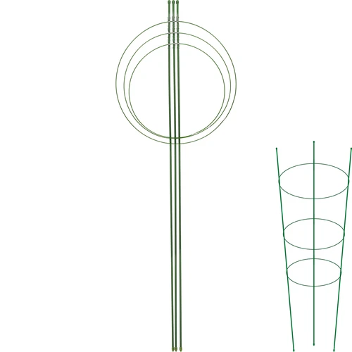 Gyűrűs növénytámasz, 3 gyűrű, 1,2 m