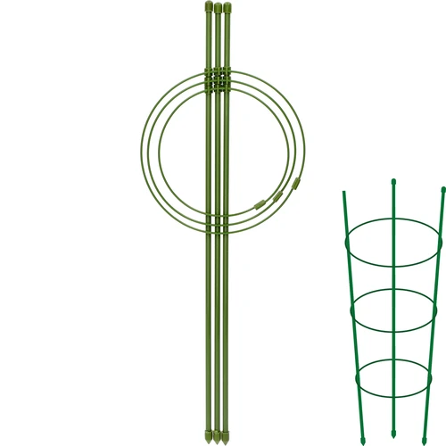 Gyűrűs növénytámasz, 3 gyűrűvel, 0,5 m