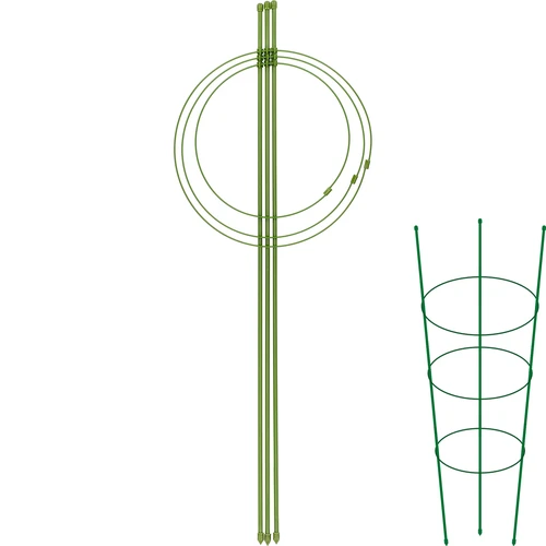 Gyűrűs növénytámasz, 3 gyűrűvel, 0,7 m