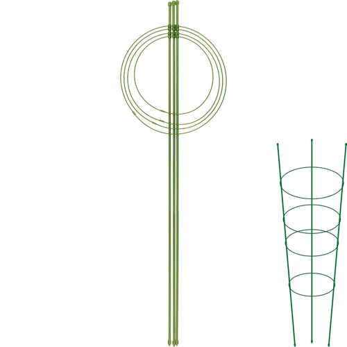 Gyűrűs növénytámasz, 4 gyűrű, 1 m