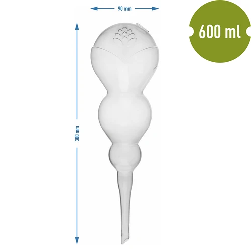 Hármas (háromkamrás) öntözőgömb, átlátszó, színtelen, 600 ml - 5