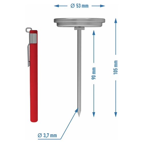 Hőmérő 0,8 kg-os sonkafőzőhöz (0 °C-tól +120 °C-ig) 9,0 cm - 4