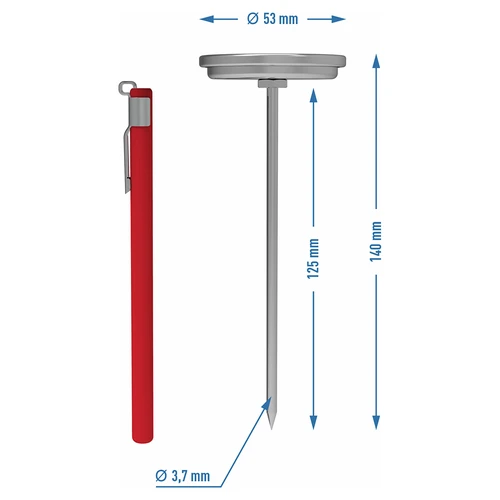 Hőmérő 1,5 kg-os és 3 kg-os sonkafőzőhöz (0 °C-tól +120 °C-ig) 12,5 cm - 4