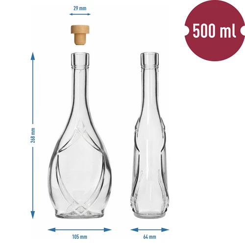 ICONA díszüveg 500 ml, gombafejű dugóval, 1 db - 5