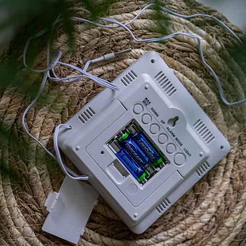 Időjárás-állomás – elektronikus, háttérvilágítású, szondás, fehér - 12