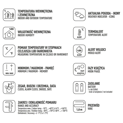 Időjárás-állomás – elektronikus, szondás, fehér - 6