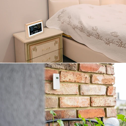 Időjárás-állomás (RCC,DCF) - elektronikus, vezeték nélküli, háttérvilágítással, érzékelő, fehér - 11