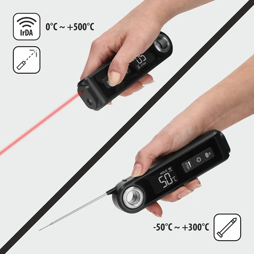 Infravörös konyhai hőmérő, kompakt, összecsukható szondával - 6