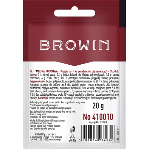 Kálium-nitrát (salétrom) hús pácolásához, 20 g - 2