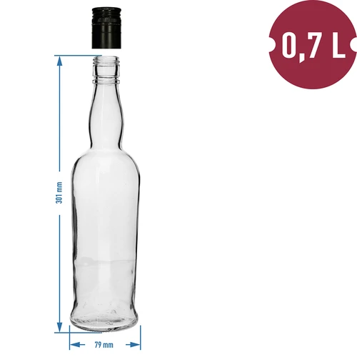 Kapitány palack 700 ml csavaros kupakkal, 1 db - 4