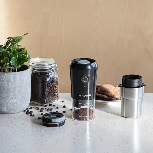 Kávéőrlő – elektromos, őrlőköves, kávékészítővel és bögrével - 16