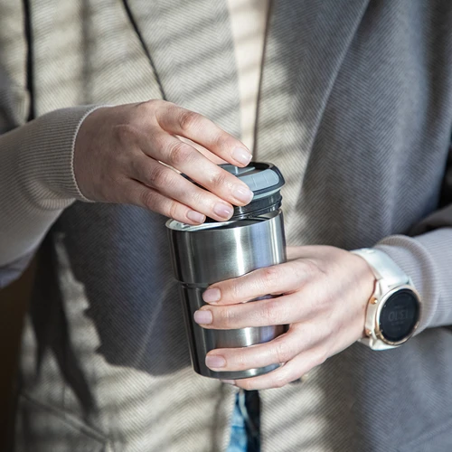 Kávéőrlő – elektromos, őrlőköves, kávékészítővel és bögrével - 18