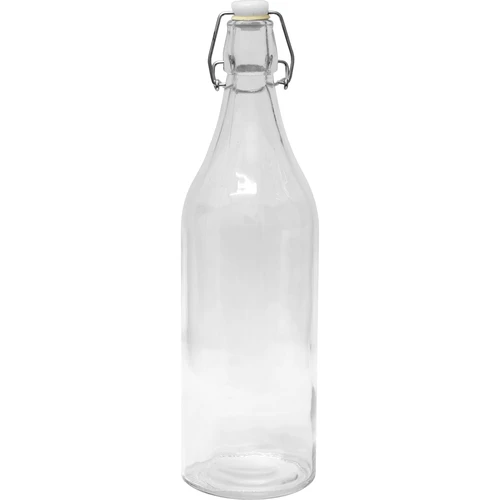 Kerek 1 l-es üvegpalack hermetikus csatos zárral