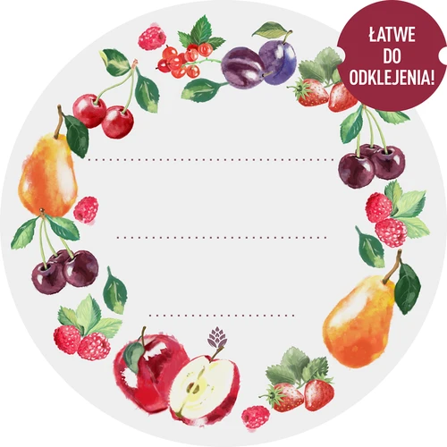 Kerek címkék Ø 50 mm csavaros tetőkre/befőttesüvegekre - 20 db