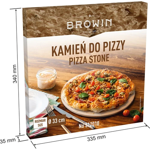 Kerek pizzasütőkő, kordieritból készült, 33 cm átmérőjű - 8