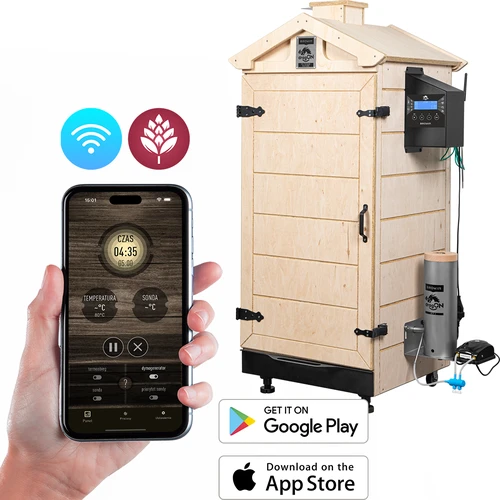 Keret nélküli dragON PLYWOOD NATURE füstölő, Wi-Fi-s vezérlővel, 200 L  - 1 