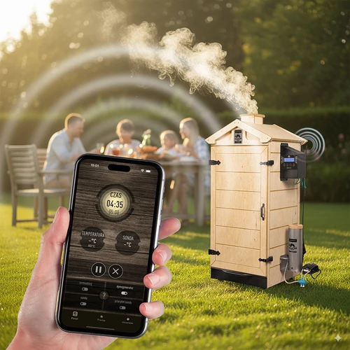 Keret nélküli dragON PLYWOOD NATURE füstölő Wi-Fi-s vezérlővel, 200L - 9