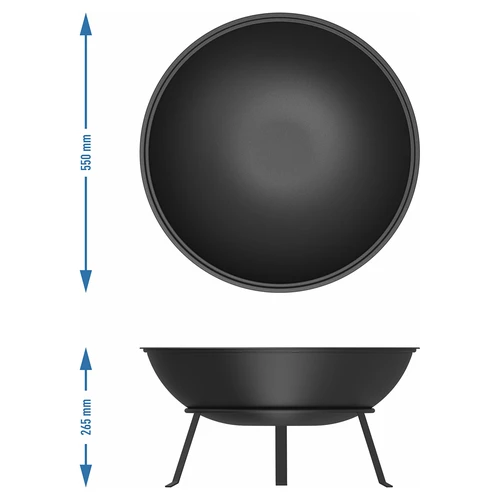 Kerti tűzrakó ráccsal, Ø55 cm, kerek, tál formájú - 8