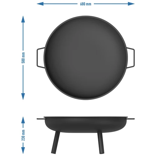 Kerti tűztál Ø58 cm, kerek, tál kivitel - 9