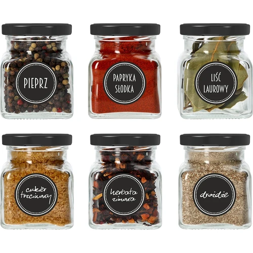 Készlet: 12 x 120 ml-es üveg + 30 db címke fűszerek feliratozásához - 14