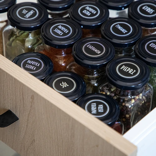 Készlet: 12 x 120 ml-es üveg + 30 db címke fűszerek feliratozásához - 13