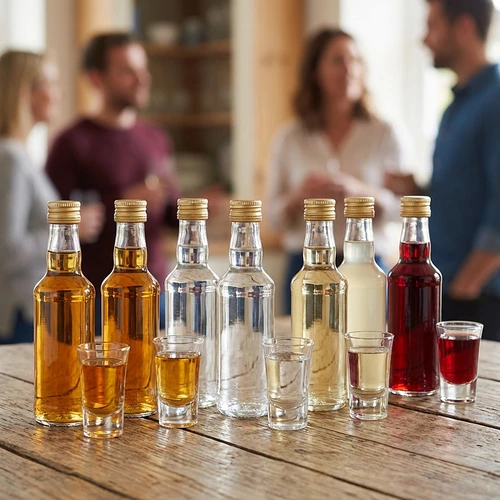 Monopolowa típusú palack 200 ml, arany színű csavarzárral (28 mm), 1 db - 6