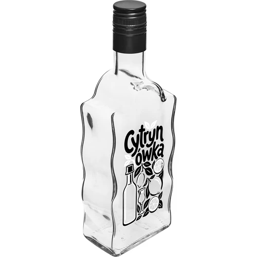 Klasztorna 500 ml-es üveg csavarzárral és „Cytrynówka” feliratos nyomattal, 1. minta