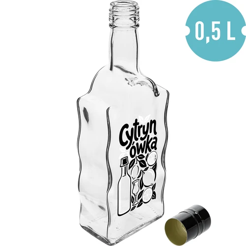 Klasztorna 500 ml-es üveg csavarzárral és „Cytrynówka” feliratos nyomattal, 1. minta - 2